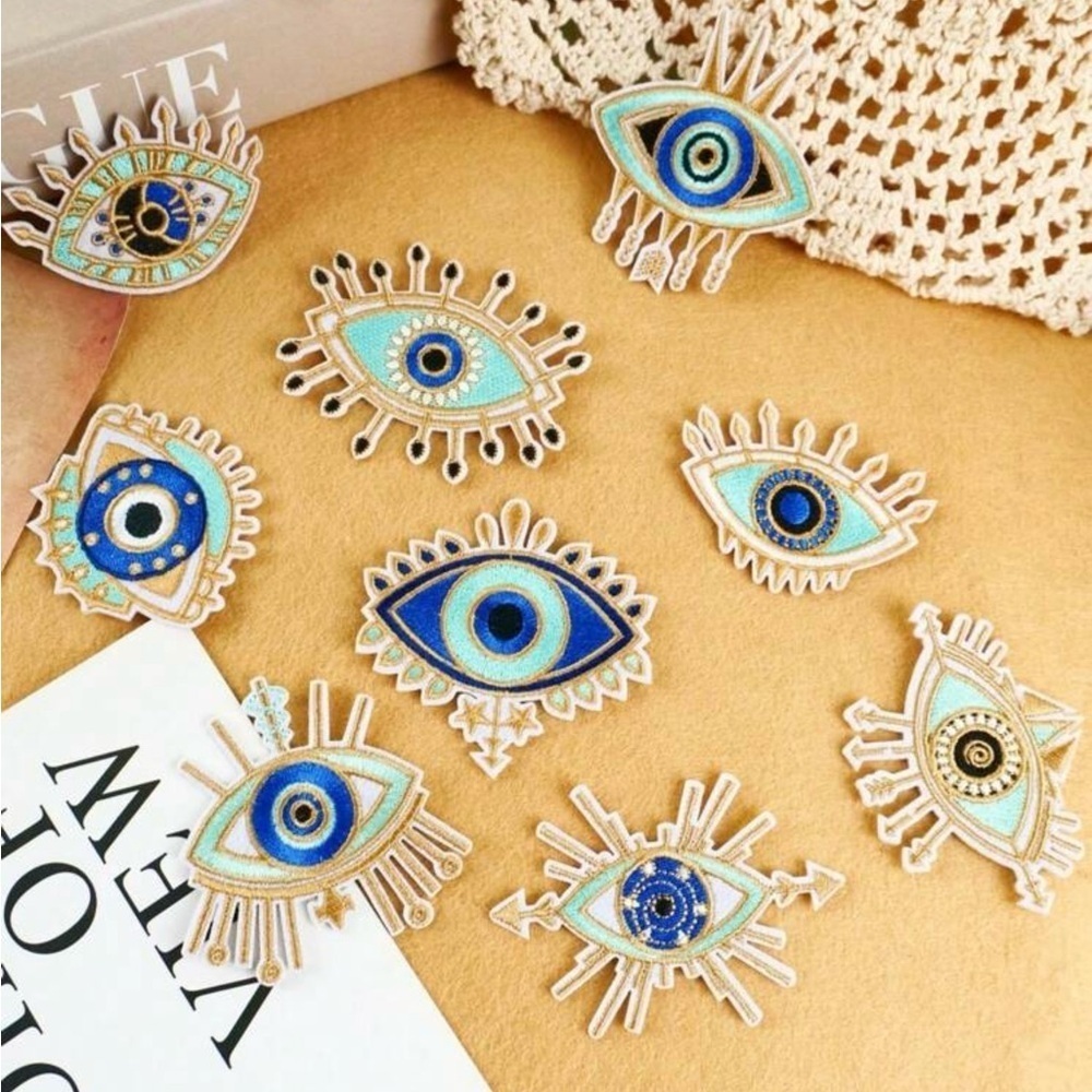 9ct Blue Evil Eye Patch Protection Evil Eye Iron On Patch DIY Embroidered Patch